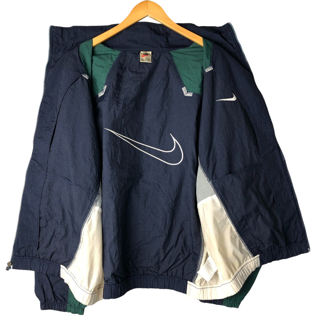 90'S Nike NIKE Back Logo Nylon Jacket Men's XL Size Vintage Nylon navy blue type Vintage Second Hand