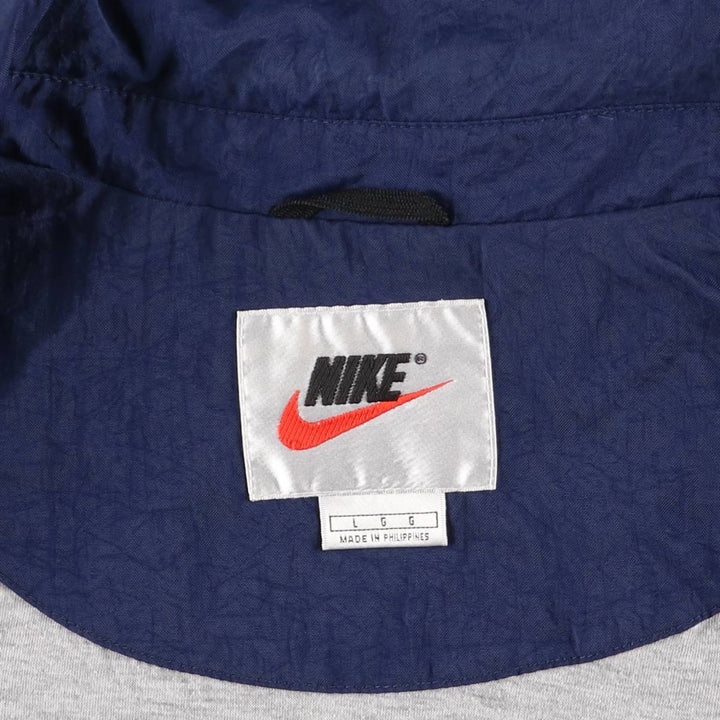 90'S Nike Back Logo Windbreaker Men's L Size Vintage polyester navy blue type Vintage Second Hand