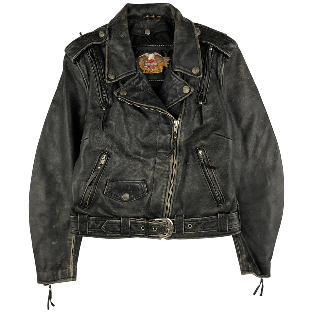 Harley-Davidson Double Rider Jacket, Women's, Size Small genuine leather black type Vintage Second Hand