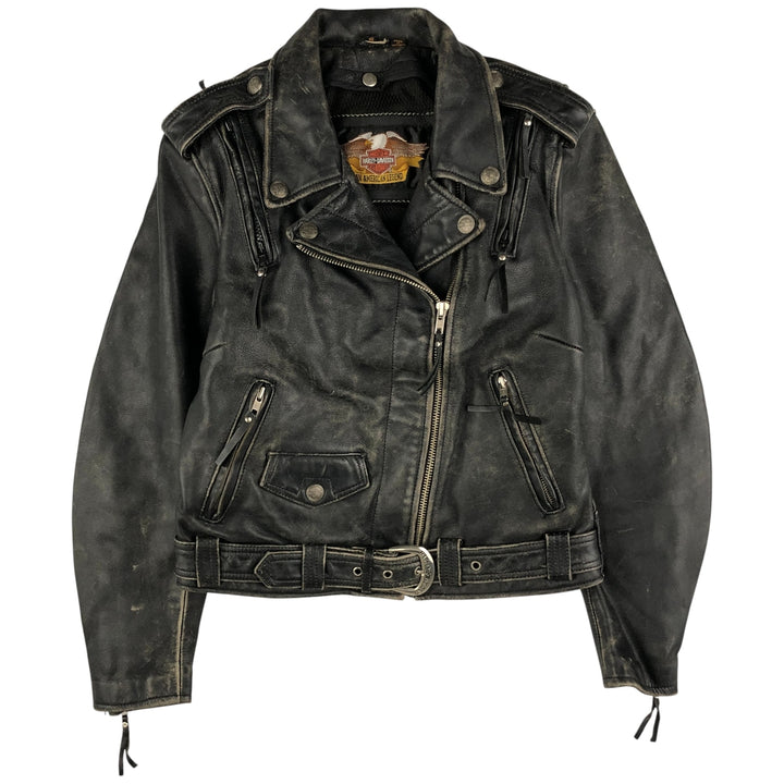 Harley-Davidson Double Rider Jacket, Women's, Size Small genuine leather black type Vintage Second Hand