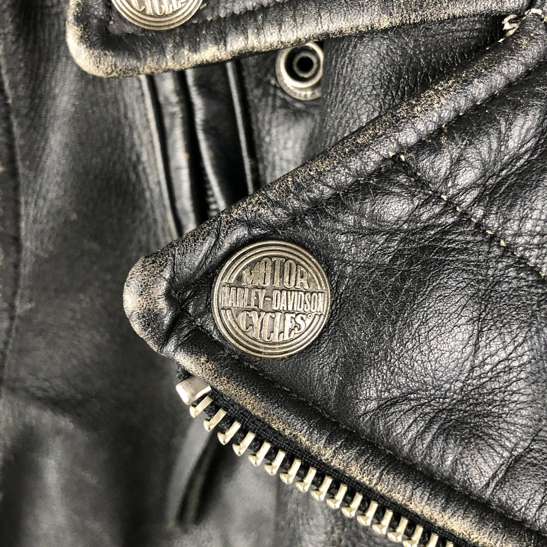 Harley-Davidson Double Rider Jacket, Women's, Size Small genuine leather black type Vintage Second Hand