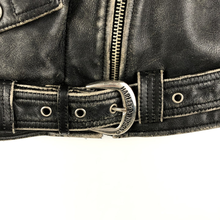 Harley-Davidson Double Rider Jacket, Women's, Size Small genuine leather black type Vintage Second Hand