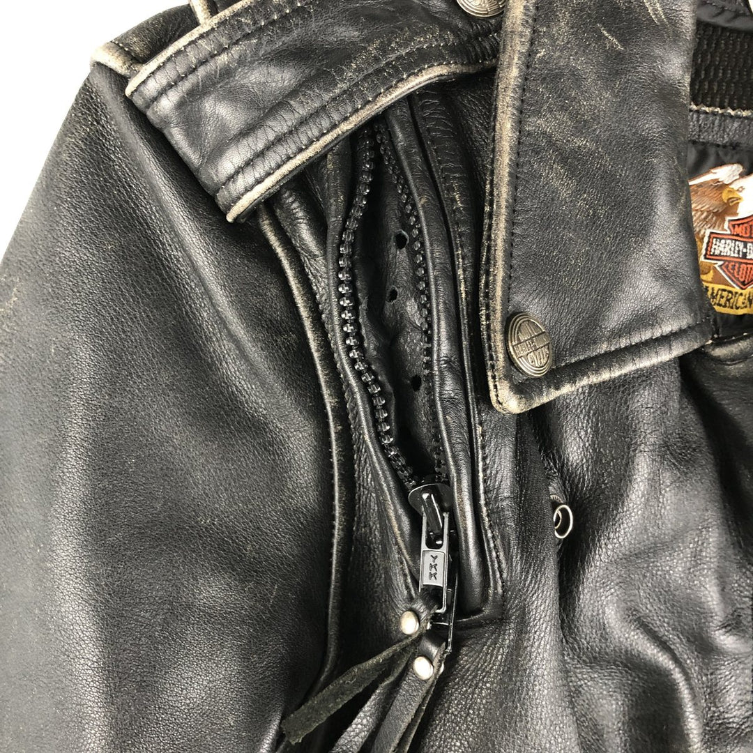 Harley-Davidson Double Rider Jacket, Women's, Size Small genuine leather black type Vintage Second Hand