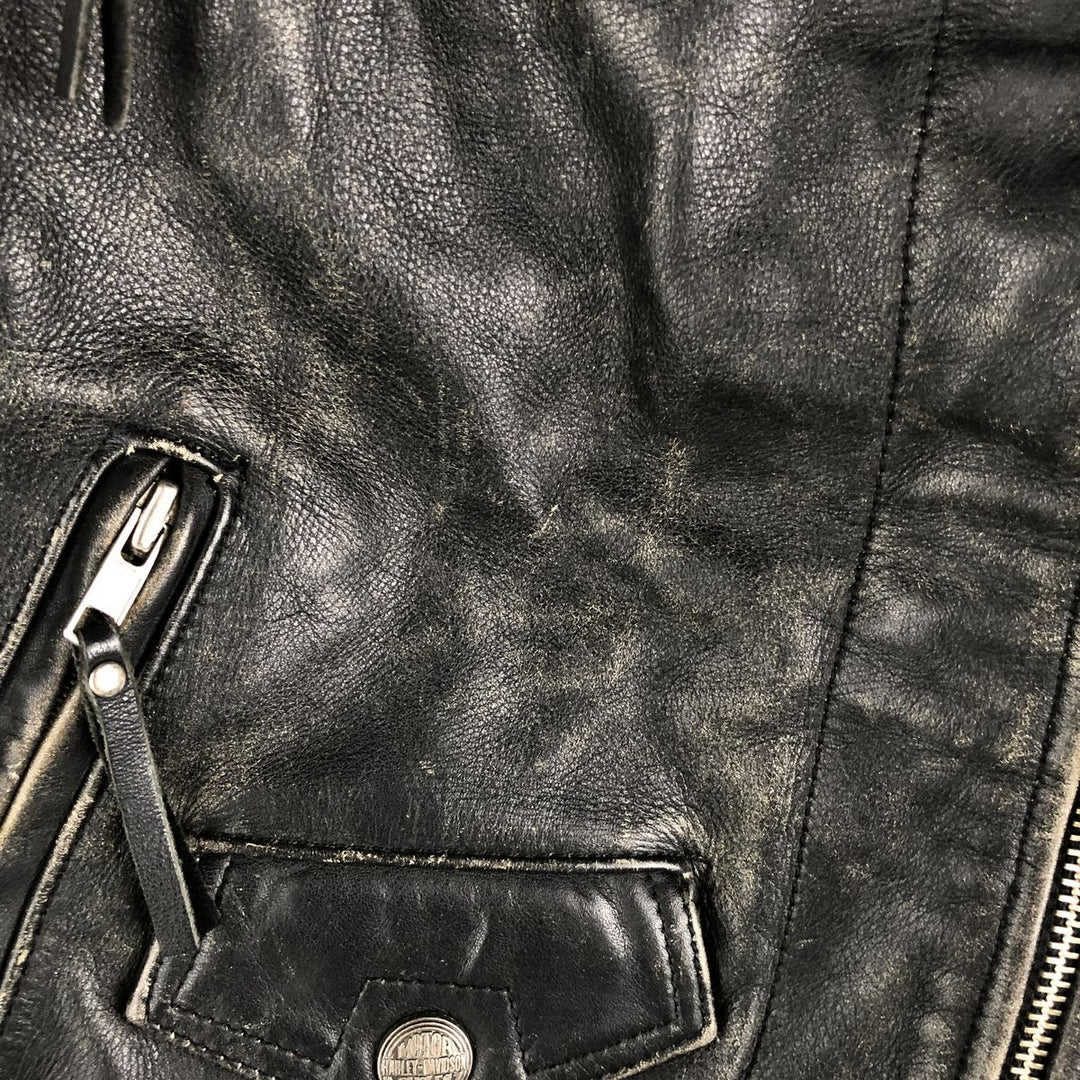 Harley-Davidson Double Rider Jacket, Women's, Size Small genuine leather black type Vintage Second Hand