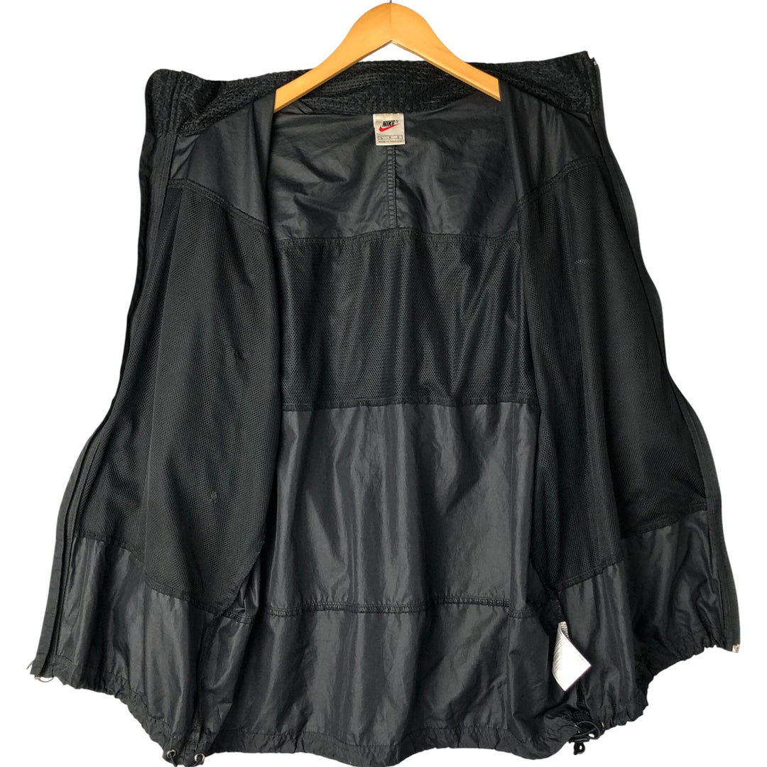 90'S Nike Men's Long Sleeve Windbreaker (Size L) polyester black type Vintage Second Hand
