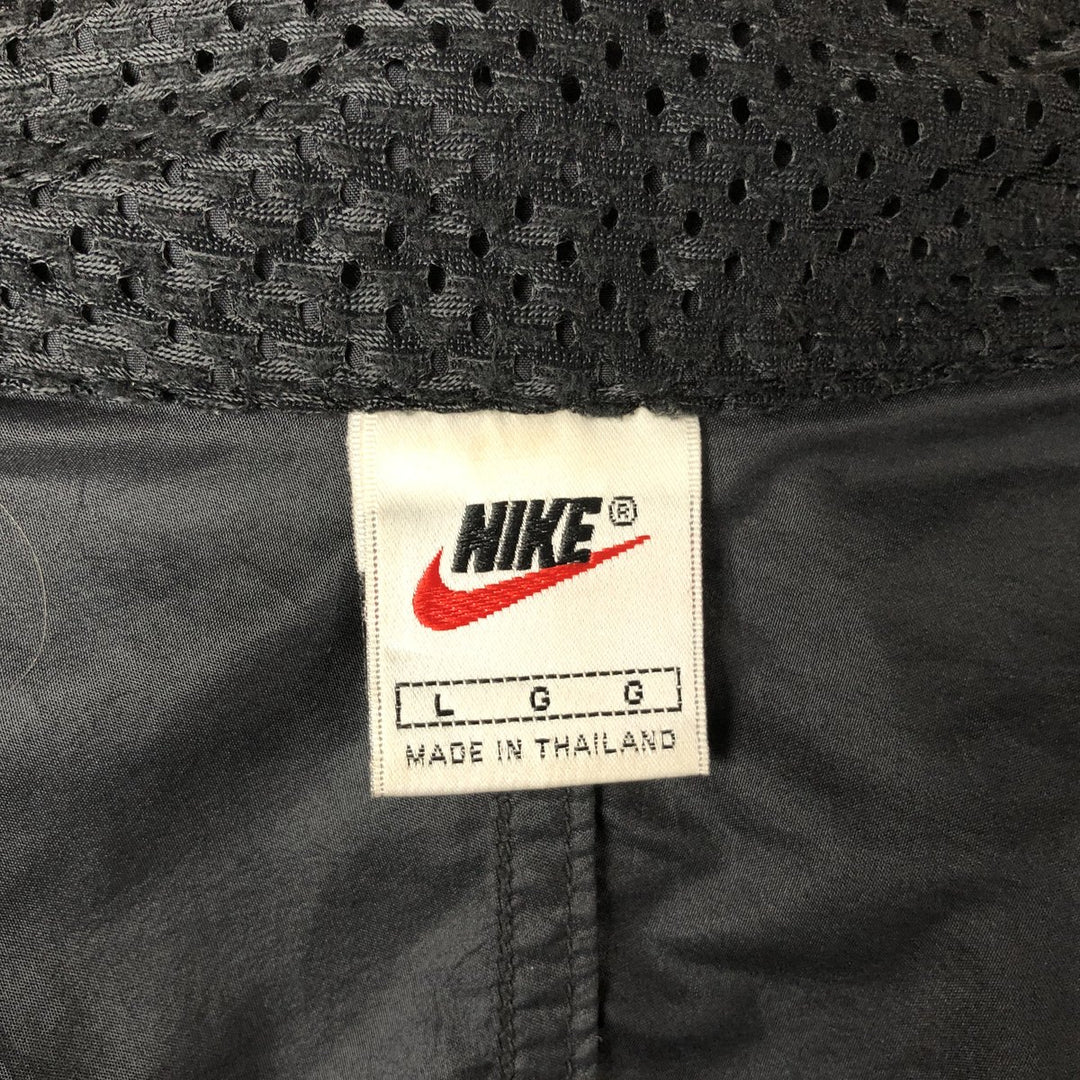 90'S Nike Men's Long Sleeve Windbreaker (Size L) polyester black type Vintage Second Hand