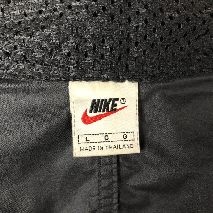 90'S Nike Men's Long Sleeve Windbreaker (Size L) polyester black type Vintage Second Hand