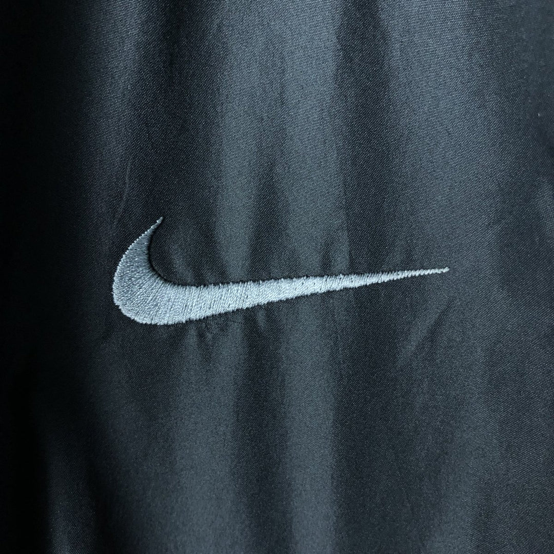 90'S Nike Men's Long Sleeve Windbreaker (Size L) polyester black type Vintage Second Hand