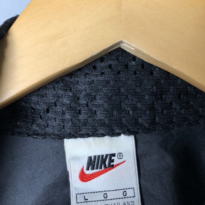 90'S Nike Men's Long Sleeve Windbreaker (Size L) polyester black type Vintage Second Hand
