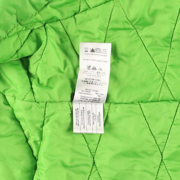 Patagonia 83895FA11 Padded Mountain Parka Shell Jacket Puffer Jacket Women's Size Small Nylon green type yellow green Vintage Second Hand
