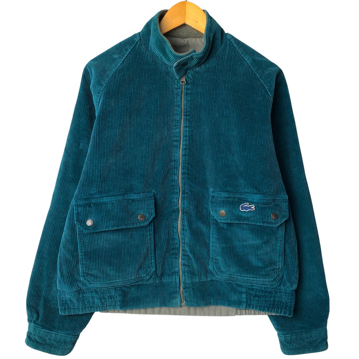 Lacoste Reversible Corduroy Harrington Jacket, Swing Top, Men's Size Medium cotton turquoise blue Vintage Second Hand