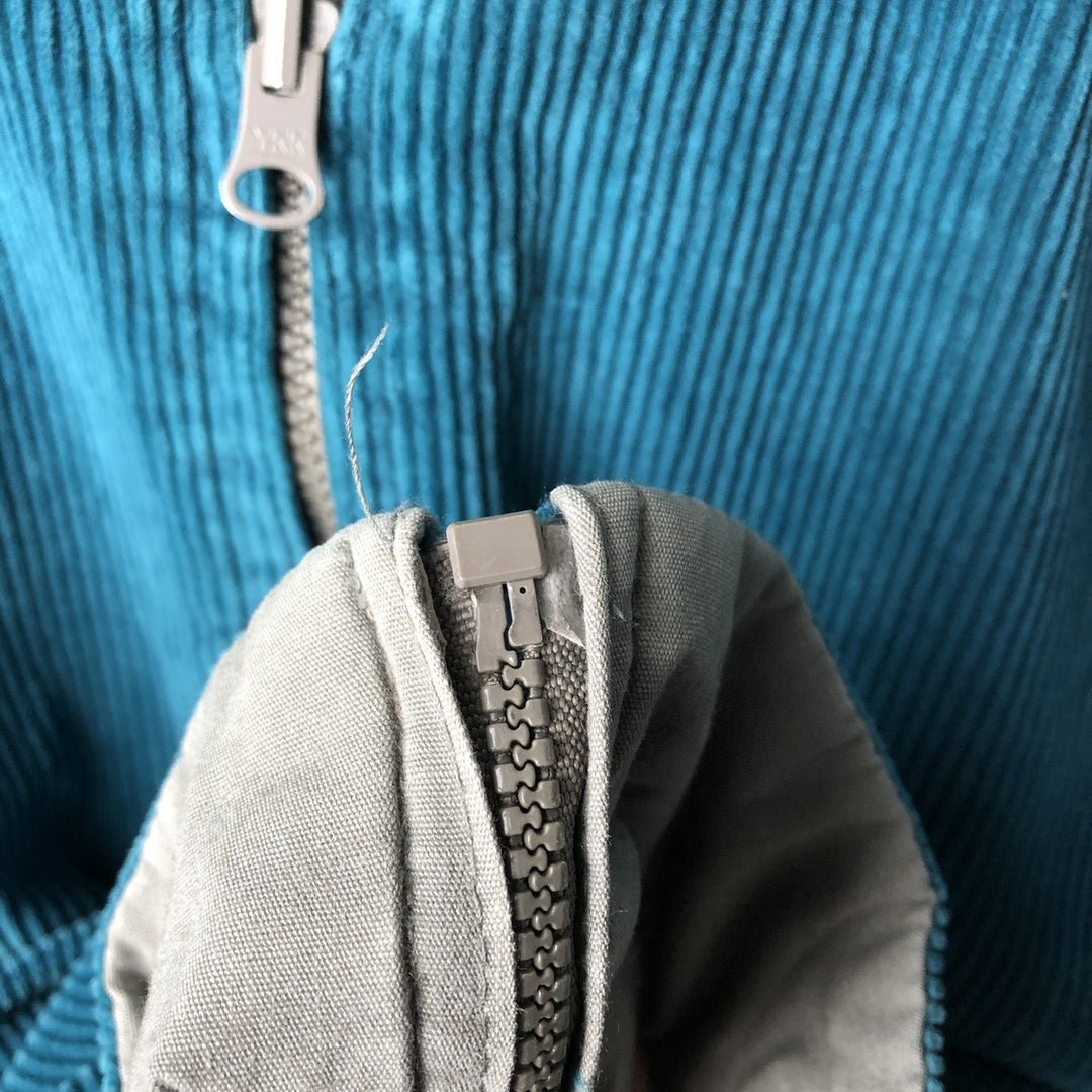 Lacoste Reversible Corduroy Harrington Jacket, Swing Top, Men's Size Medium cotton turquoise blue Vintage Second Hand