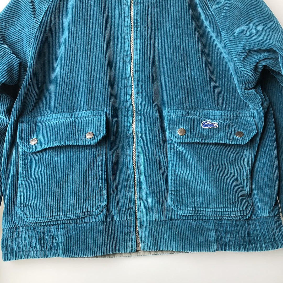Lacoste Reversible Corduroy Harrington Jacket, Swing Top, Men's Size Medium cotton turquoise blue Vintage Second Hand