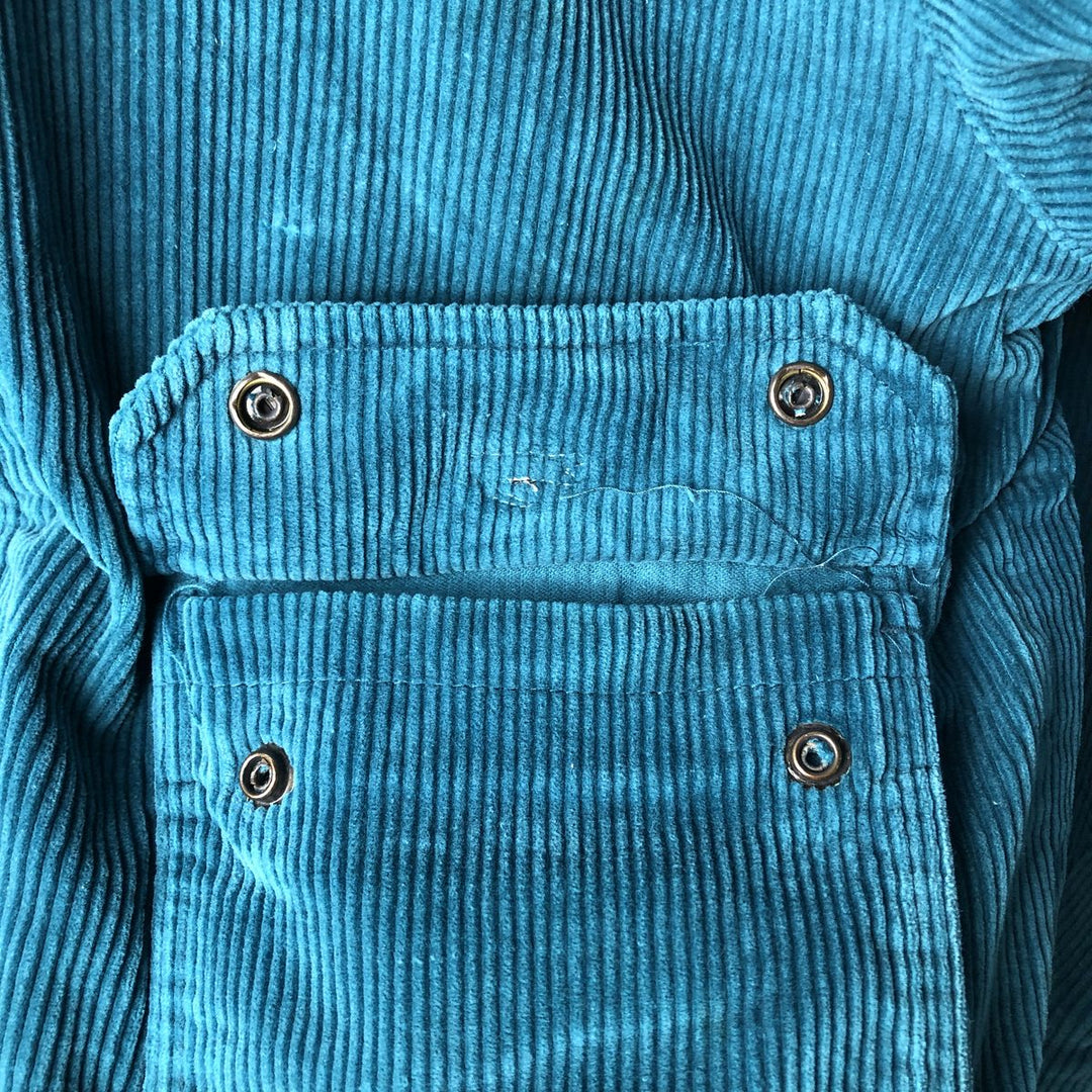 Lacoste Reversible Corduroy Harrington Jacket, Swing Top, Men's Size Medium cotton turquoise blue Vintage Second Hand