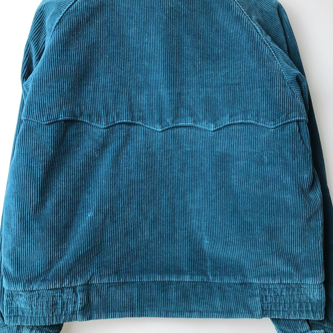 Lacoste Reversible Corduroy Harrington Jacket, Swing Top, Men's Size Medium cotton turquoise blue Vintage Second Hand