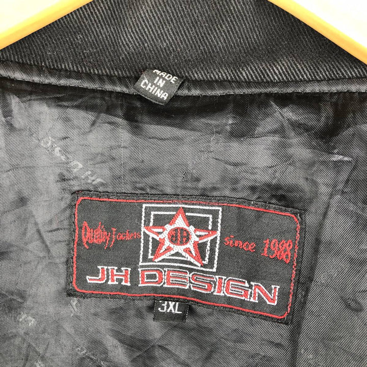 90s-00'S JH Design Oversized Racing Jacket, Men's XXXL cotton black type Vintage Second Hand
