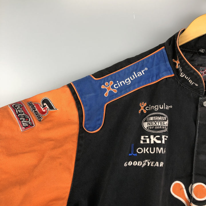 90s-00'S JH Design Oversized Racing Jacket, Men's XXXL cotton black type Vintage Second Hand