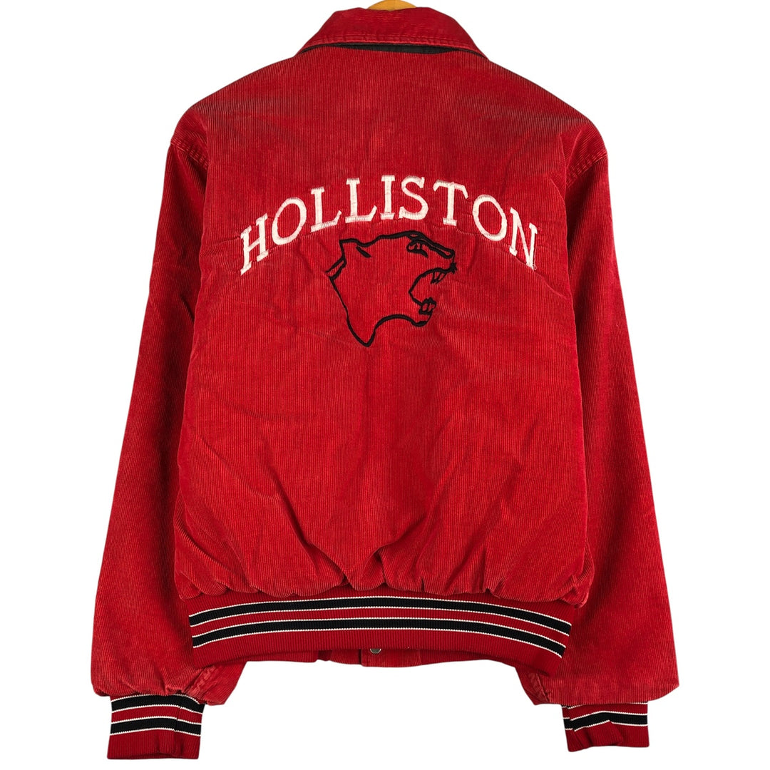 90'S Rennoc Padded Corduroy Button-Down Varsity Jacket, Made in USA, Men's Size M cotton red type Vintage Second Hand