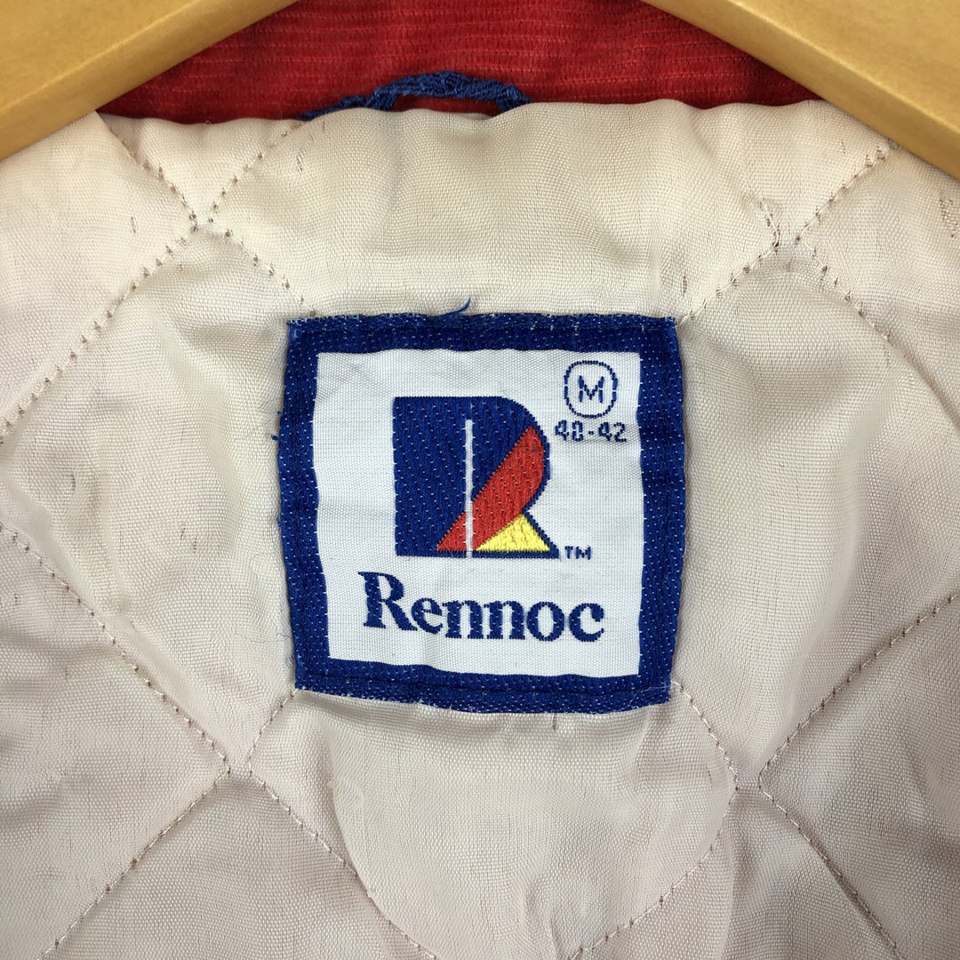 90'S Rennoc Padded Corduroy Button-Down Varsity Jacket, Made in USA, Men's Size M cotton red type Vintage Second Hand