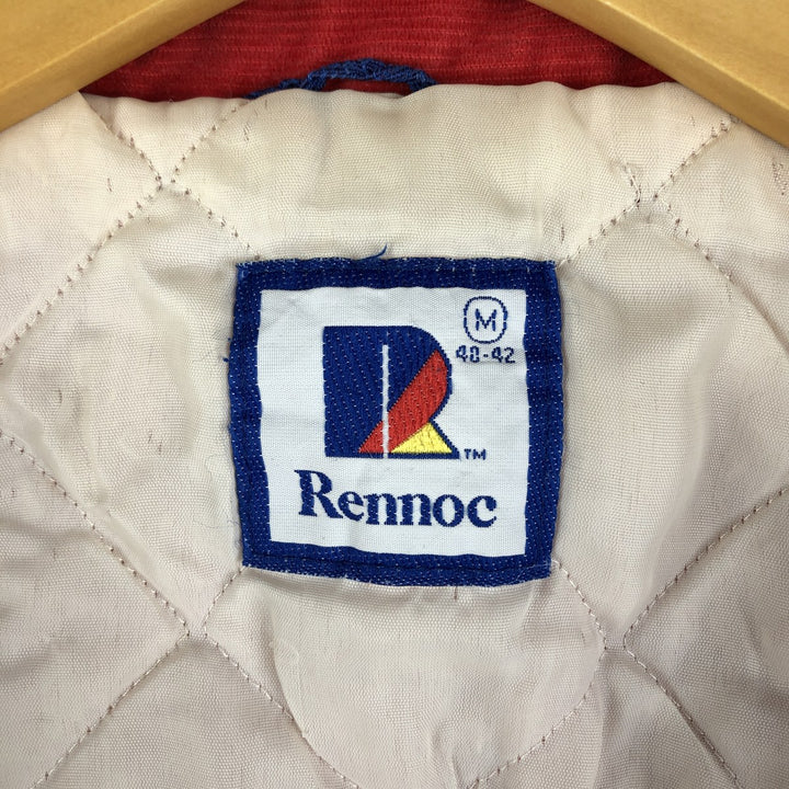 90'S Rennoc Padded Corduroy Button-Down Varsity Jacket, Made in USA, Men's Size M cotton red type Vintage Second Hand