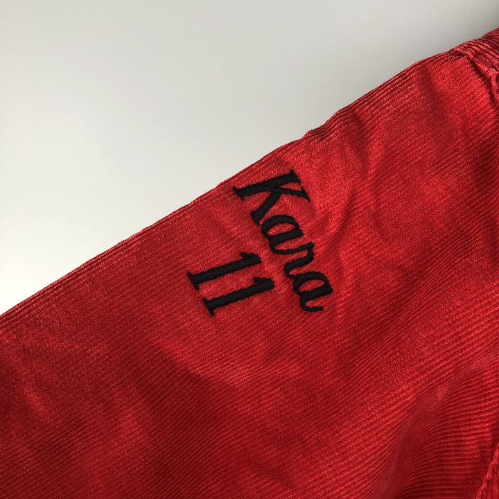 90'S Rennoc Padded Corduroy Button-Down Varsity Jacket, Made in USA, Men's Size M cotton red type Vintage Second Hand