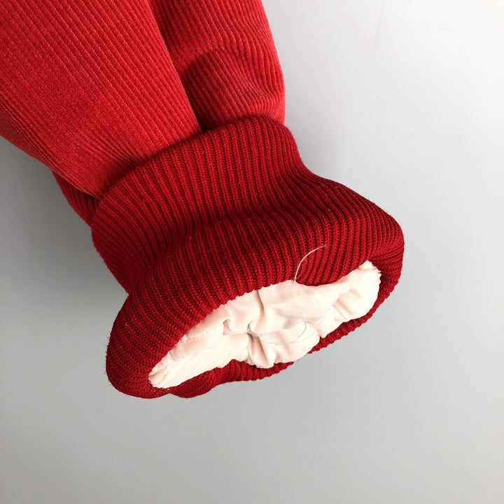 90'S Rennoc Padded Corduroy Button-Down Varsity Jacket, Made in USA, Men's Size M cotton red type Vintage Second Hand