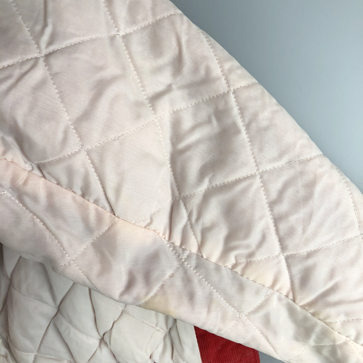 90'S Rennoc Padded Corduroy Button-Down Varsity Jacket, Made in USA, Men's Size M cotton red type Vintage Second Hand