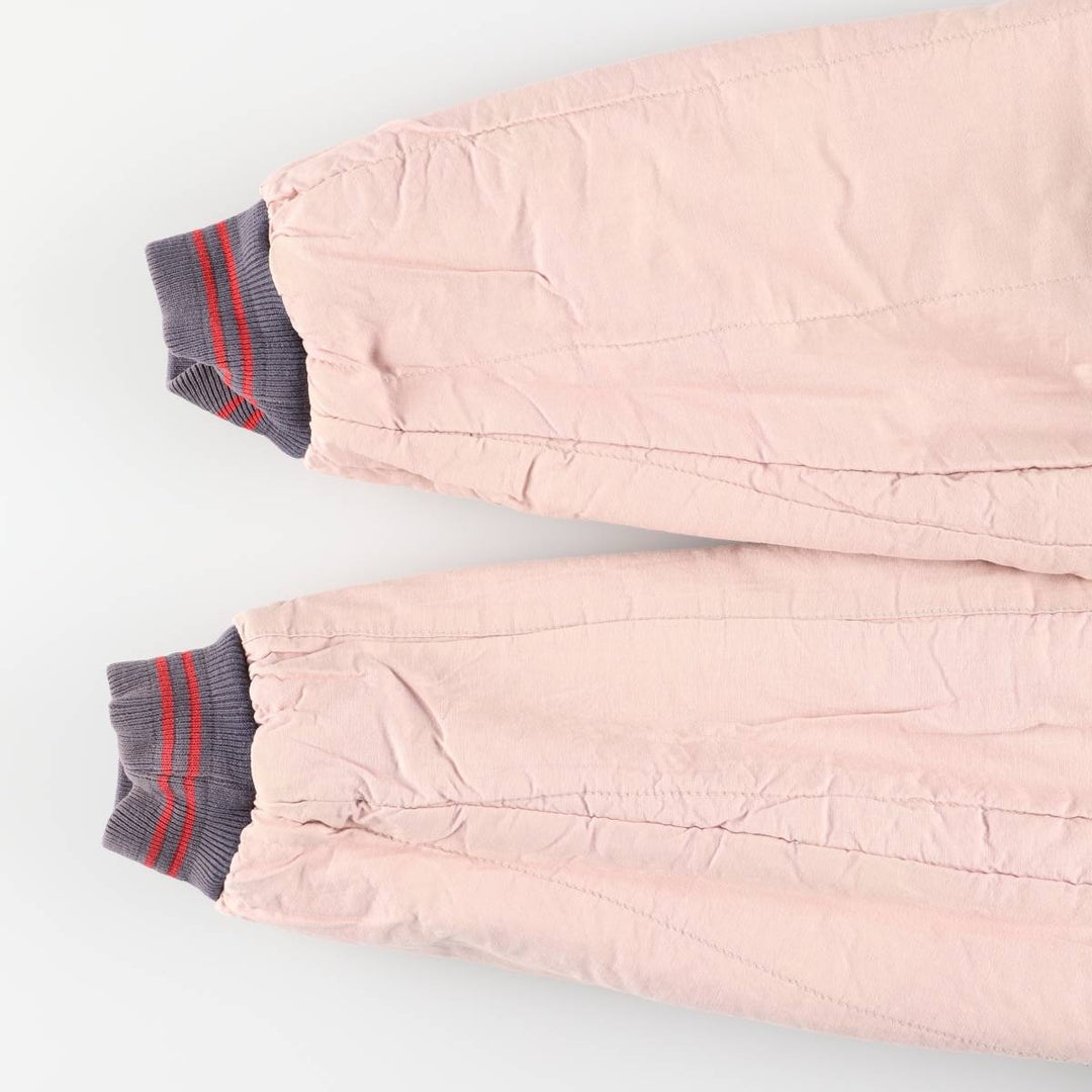 90'S MIRAGE Looney Tunes Stripe Pattern Padded Ramie and Cotton Varsity Jacket, Men's Size L Lamy blue type Vintage Second Hand