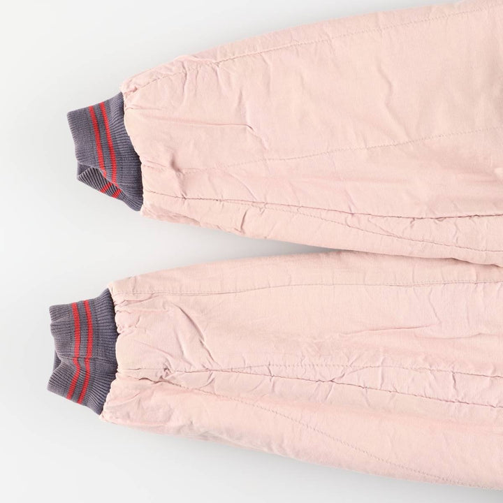 90'S MIRAGE Looney Tunes Stripe Pattern Padded Ramie and Cotton Varsity Jacket, Men's Size L Lamy blue type Vintage Second Hand