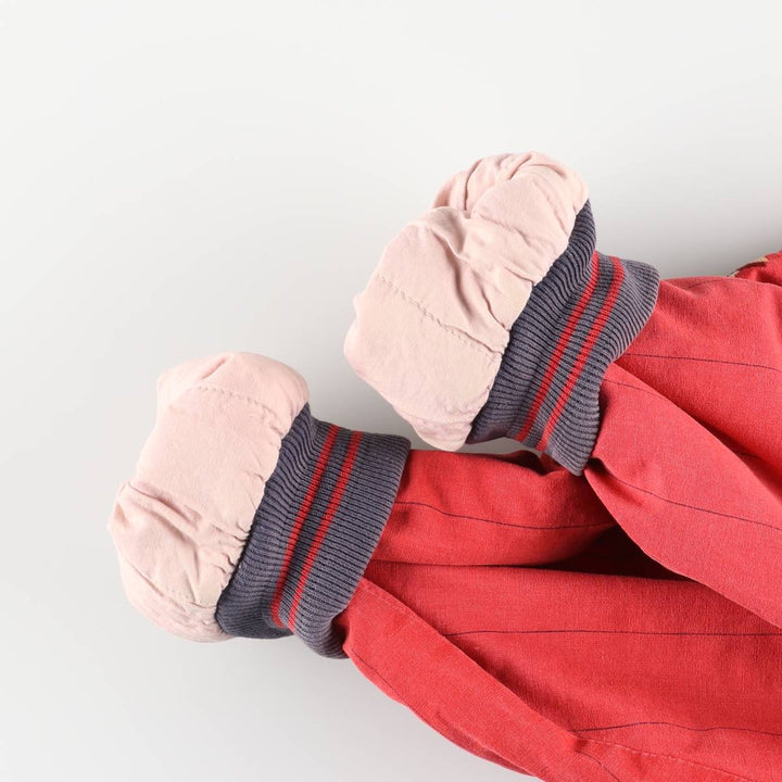 90'S MIRAGE Looney Tunes Stripe Pattern Padded Ramie and Cotton Varsity Jacket, Men's Size L Lamy blue type Vintage Second Hand