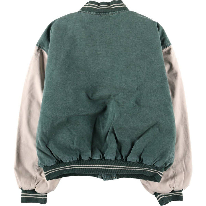 MIRAGE Padded Varsity Jacket, Men's Size L, Vintage cotton green type Vintage Second Hand