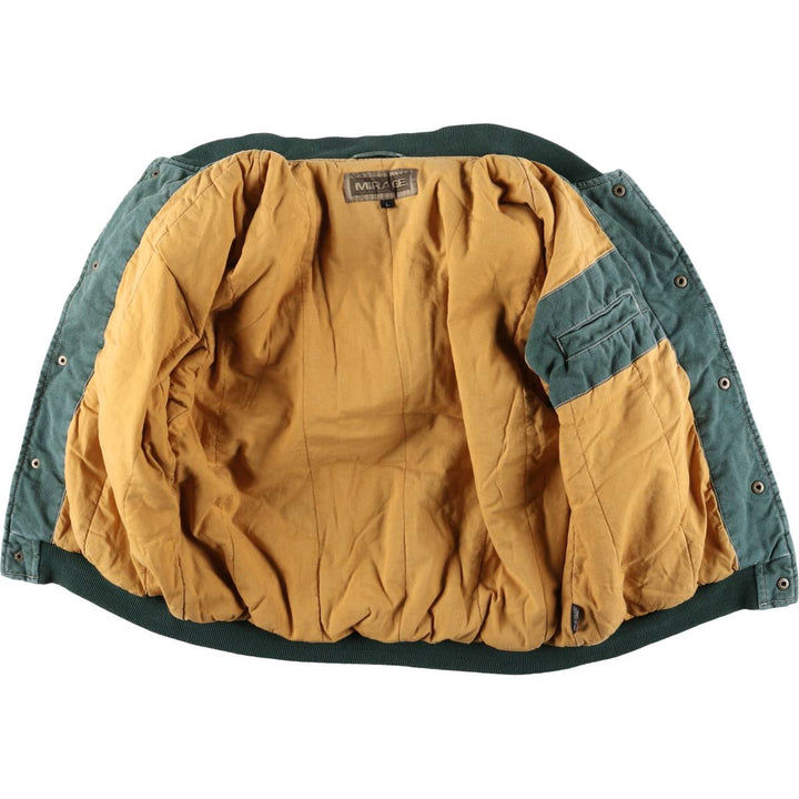 MIRAGE Padded Varsity Jacket, Men's Size L, Vintage cotton green type Vintage Second Hand