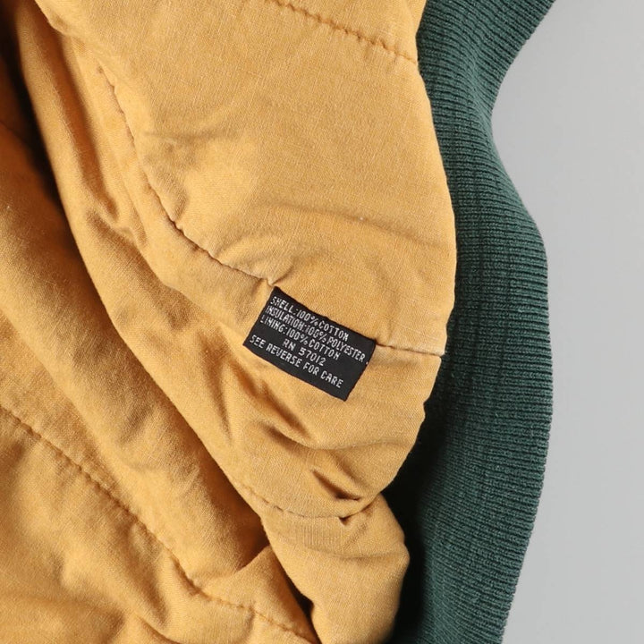MIRAGE Padded Varsity Jacket, Men's Size L, Vintage cotton green type Vintage Second Hand