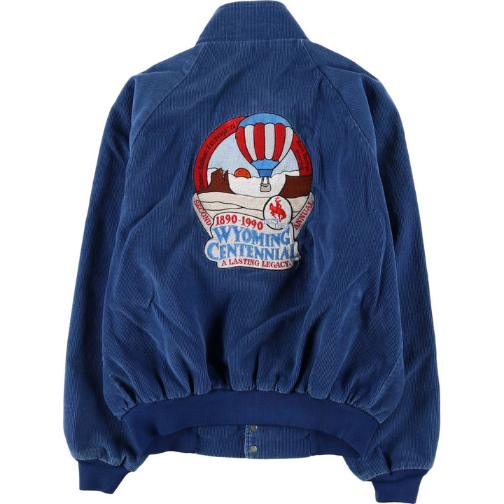 K-BRAND Corduroy Blouson, Made in USA, Men's Size L, Vintage cotton blue type Vintage Second Hand