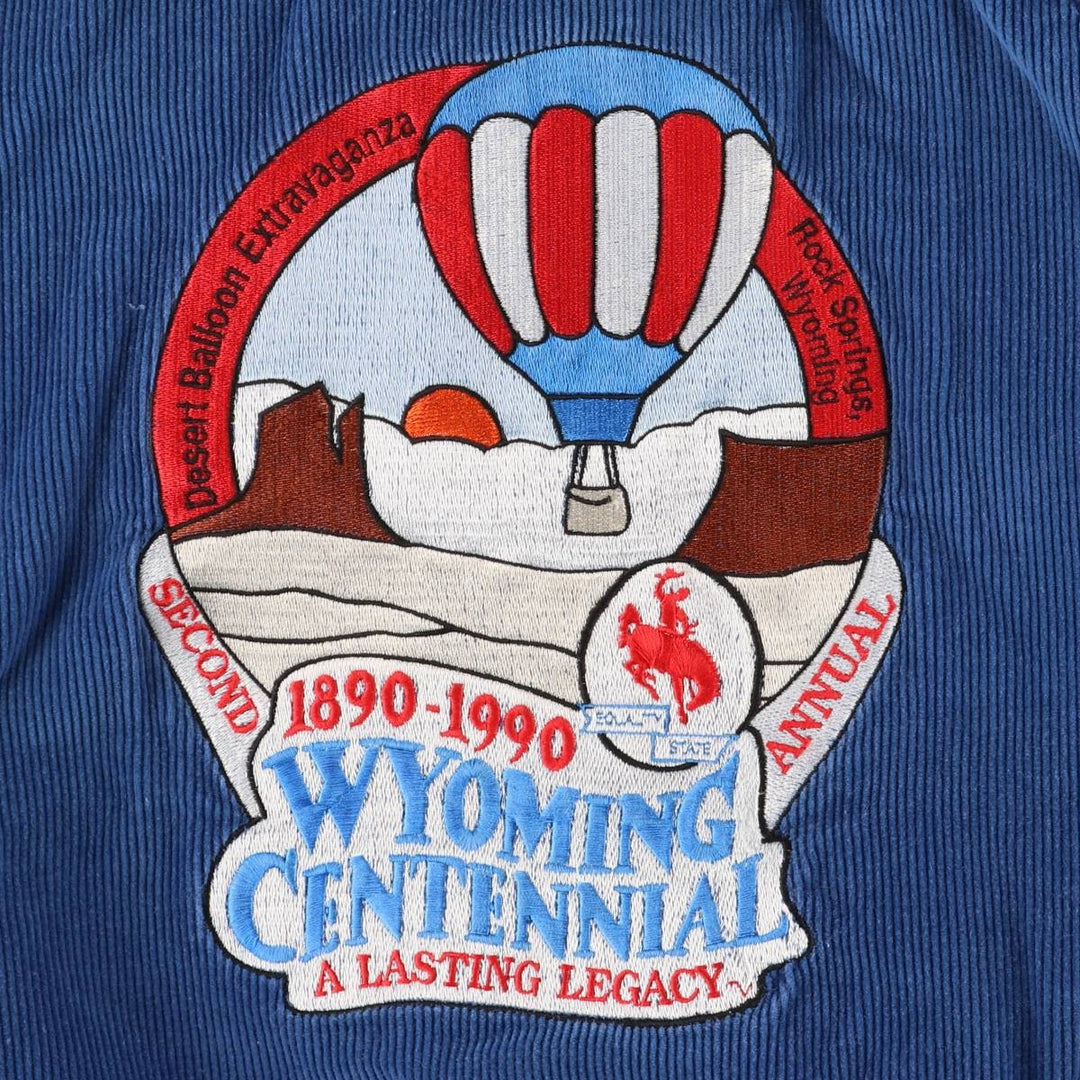 K-BRAND Corduroy Blouson, Made in USA, Men's Size L, Vintage cotton blue type Vintage Second Hand