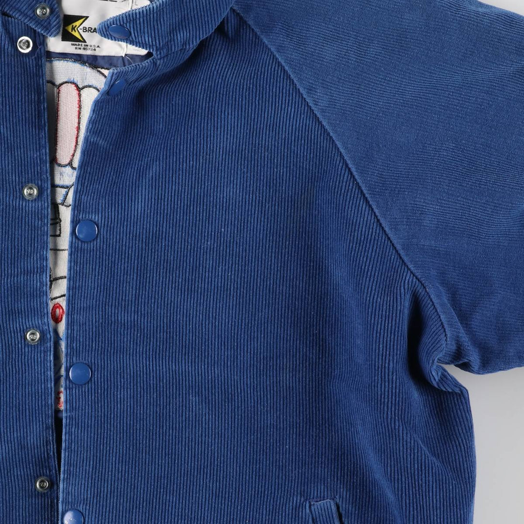 K-BRAND Corduroy Blouson, Made in USA, Men's Size L, Vintage cotton blue type Vintage Second Hand