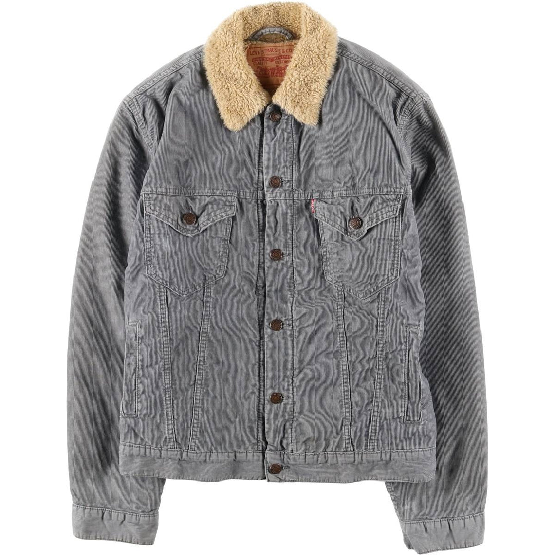 Levi's 71550-5419 Euro Model Trucker Jacket, Padded Corduroy Boa Jacket, Men's Size Medium cotton gray type Vintage Second Hand