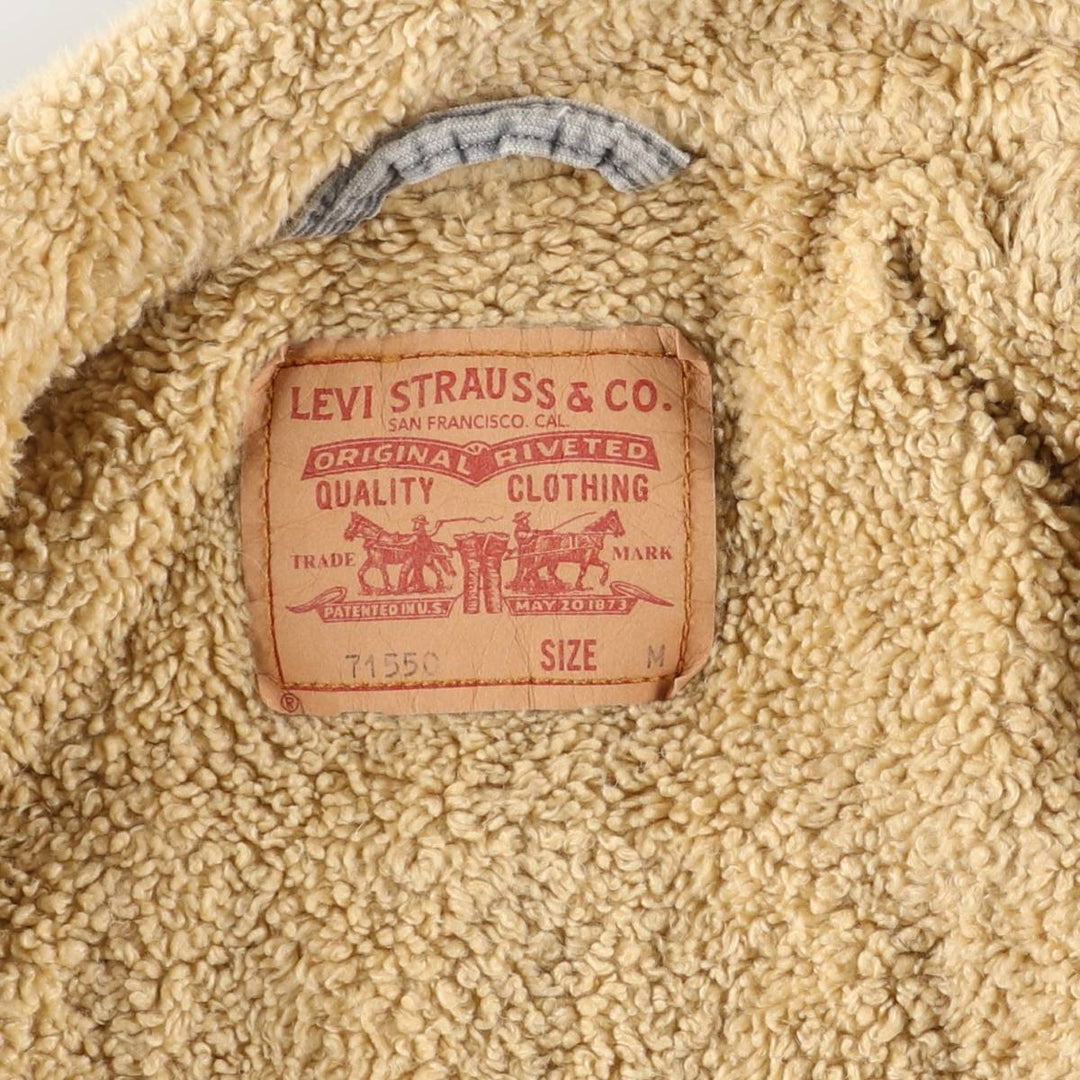 Levi's 71550-5419 Euro Model Trucker Jacket, Padded Corduroy Boa Jacket, Men's Size Medium cotton gray type Vintage Second Hand