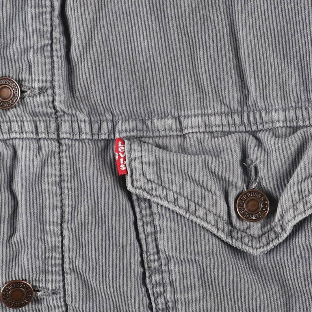 Levi's 71550-5419 Euro Model Trucker Jacket, Padded Corduroy Boa Jacket, Men's Size Medium cotton gray type Vintage Second Hand