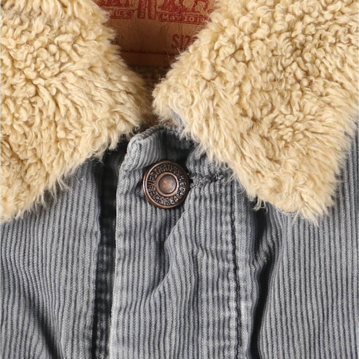 Levi's 71550-5419 Euro Model Trucker Jacket, Padded Corduroy Boa Jacket, Men's Size Medium cotton gray type Vintage Second Hand