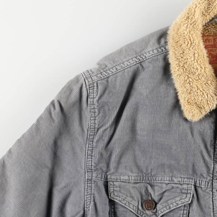 Levi's 71550-5419 Euro Model Trucker Jacket, Padded Corduroy Boa Jacket, Men's Size Medium cotton gray type Vintage Second Hand