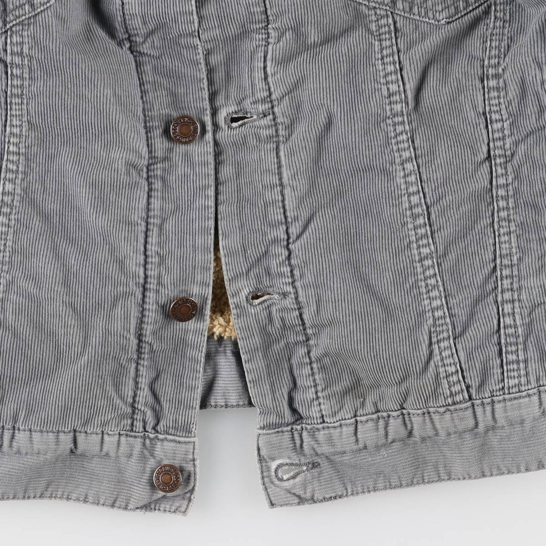 Levi's 71550-5419 Euro Model Trucker Jacket, Padded Corduroy Boa Jacket, Men's Size Medium cotton gray type Vintage Second Hand