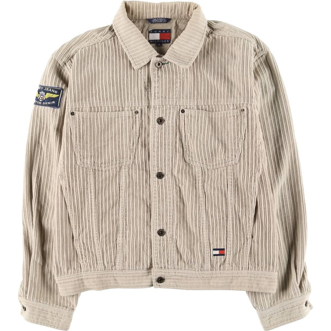 Tommy Hilfiger corduroy jacket, men's size M cotton pale white type Vintage Second Hand
