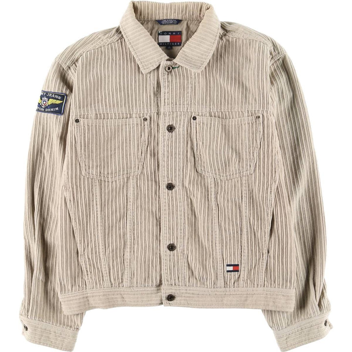 Tommy Hilfiger corduroy jacket, men's size M cotton pale white type Vintage Second Hand
