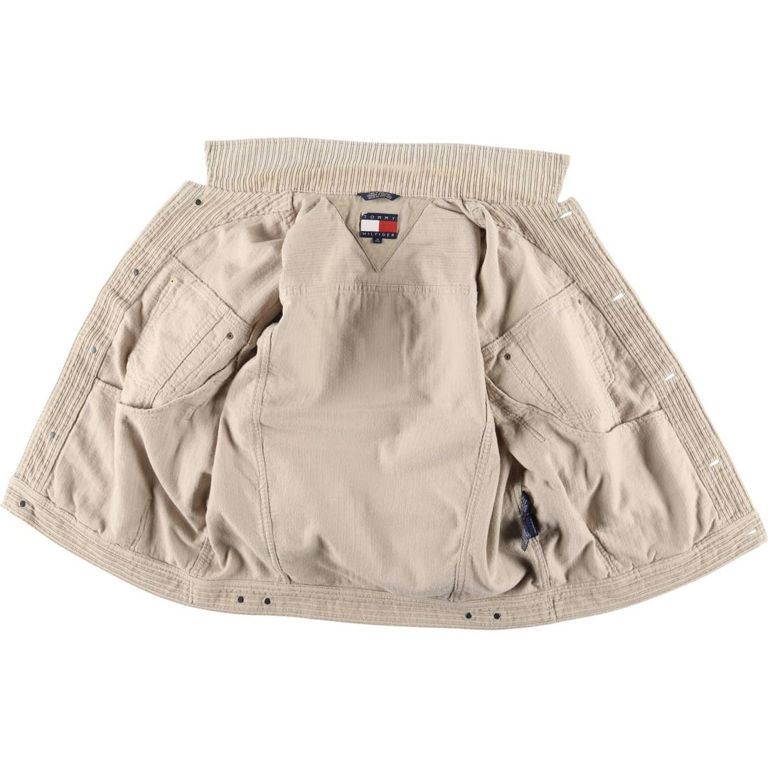 Tommy Hilfiger corduroy jacket, men's size M cotton pale white type Vintage Second Hand