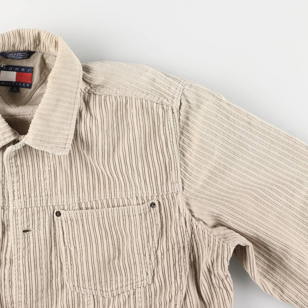 Tommy Hilfiger corduroy jacket, men's size M cotton pale white type Vintage Second Hand
