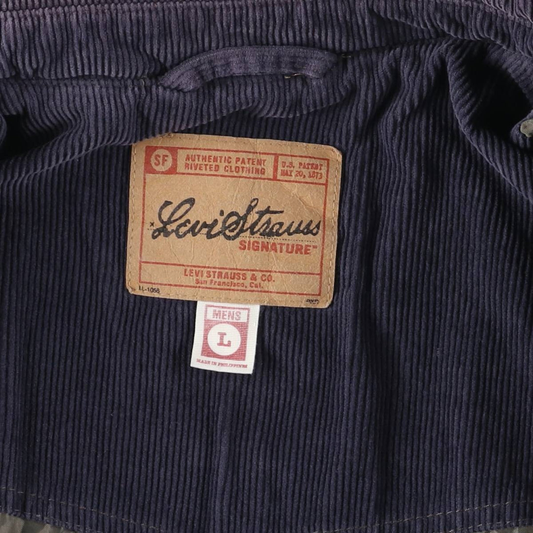 Levi's Signature Corduroy Jacket, Men's Size L cotton navy blue type Vintage Second Hand