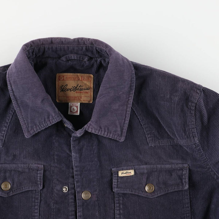 Levi's Signature Corduroy Jacket, Men's Size L cotton navy blue type Vintage Second Hand