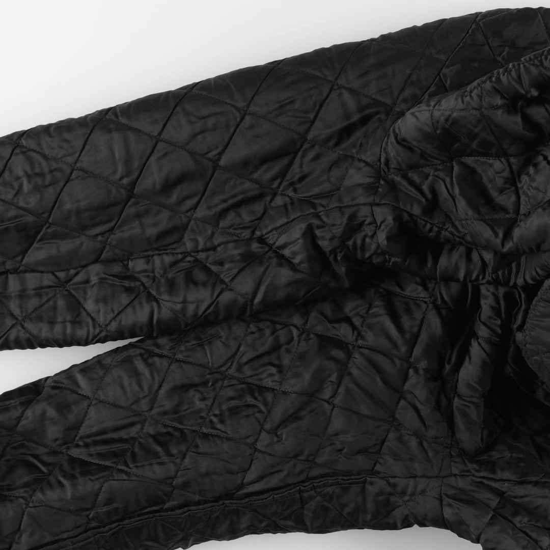 90s-00'S Holloway Varsity Jacket with Padded Leather Sleeves and Wool Buttons, Made in USA, Men's XL unclear black type Vintage Second Hand