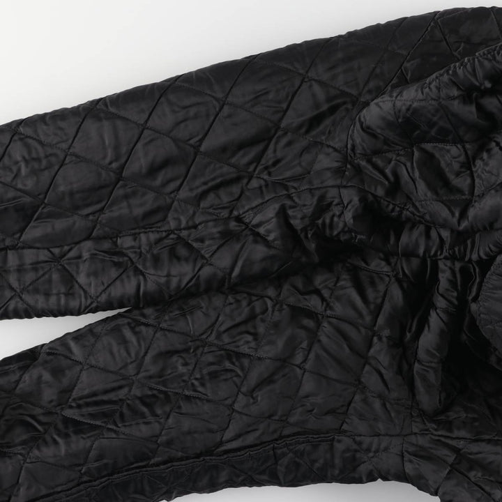 90s-00'S Holloway Varsity Jacket with Padded Leather Sleeves and Wool Buttons, Made in USA, Men's XL unclear black type Vintage Second Hand